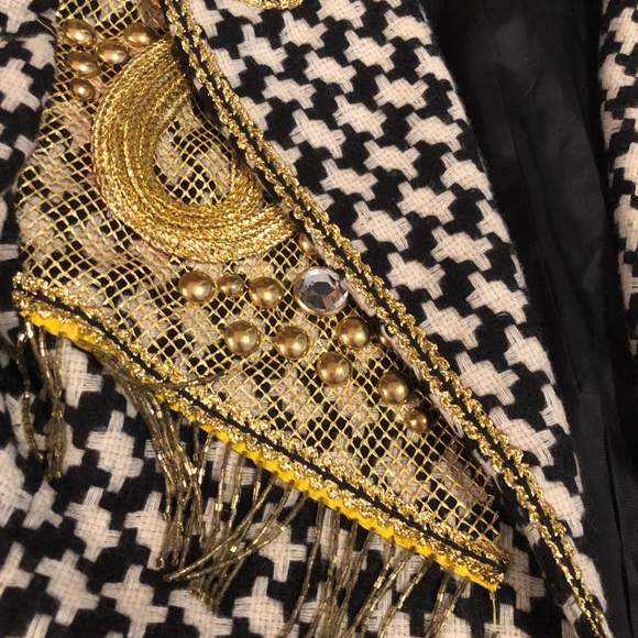 Vintage BnW checkered suit jacket - Picture 2 of 4